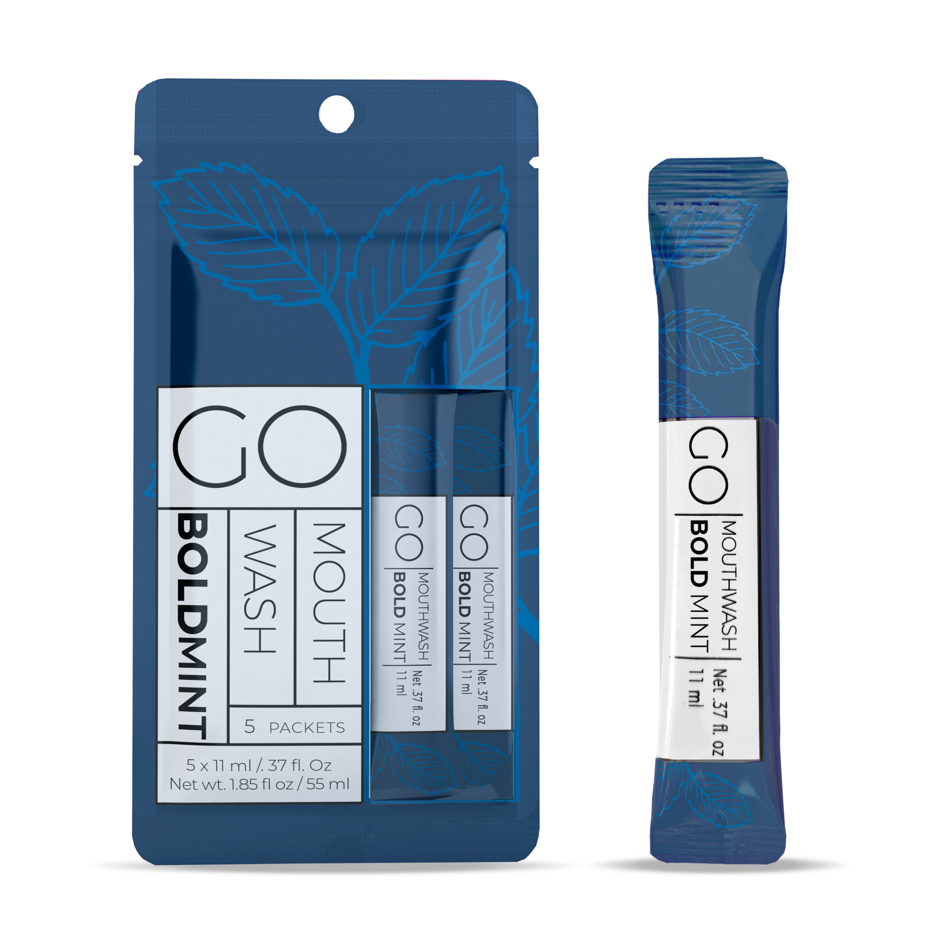 Go Mouthwash BOLD Mint 5 Count (12 Packets)